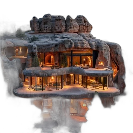 building, concept art, 3d render, photorealistic transparent PNG cut-out