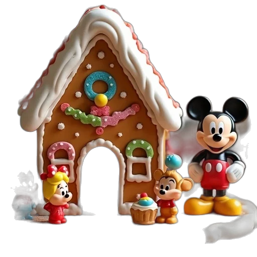 3d render, snow, mickey, friends transparent PNG cut-out