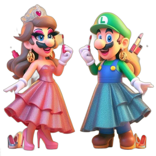 dress, crown, 3d render, concept art transparent PNG cut-out