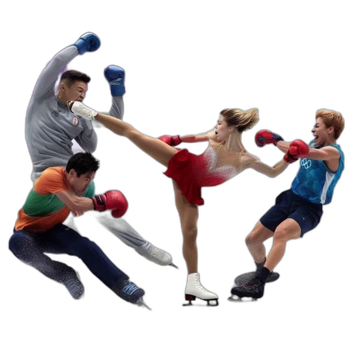 concept art, two, pairs, synchronized transparent PNG cut-out
