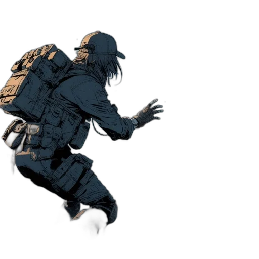 jacket, weapon, robot, creature transparent PNG cut-out