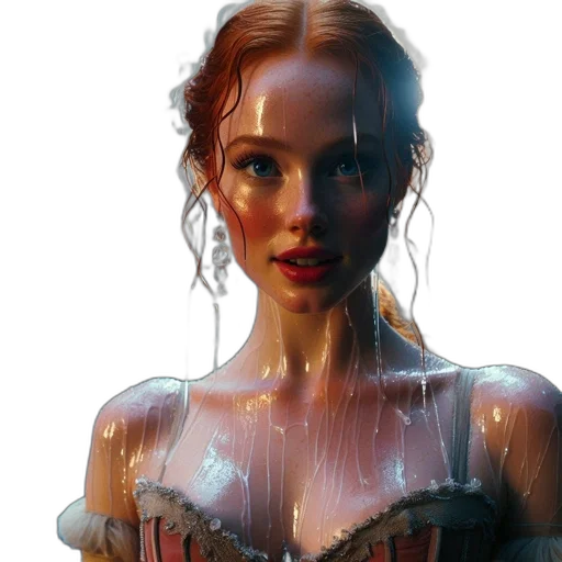 dress, robot, face, concept art transparent PNG cut-out