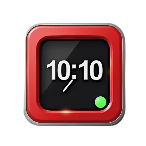 digital, clock, red, square transparent PNG cut-out