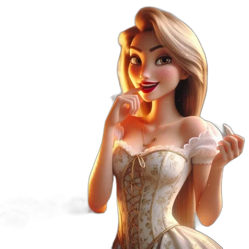 dress, 3d render, cartoon, photorealistic transparent PNG cut-out