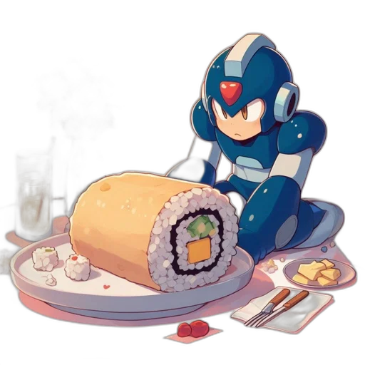 food, robot, concept art, pixel art transparent PNG cut-out
