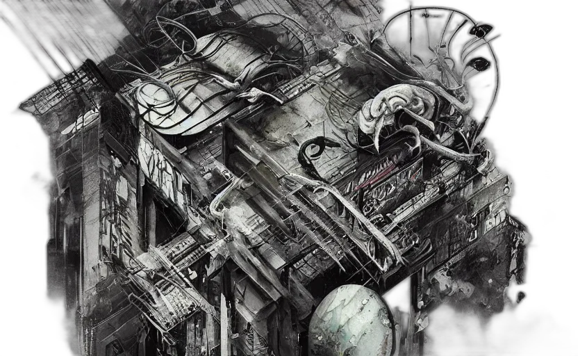 robot, concept art, cyberpunk, fantasy art transparent PNG cut-out