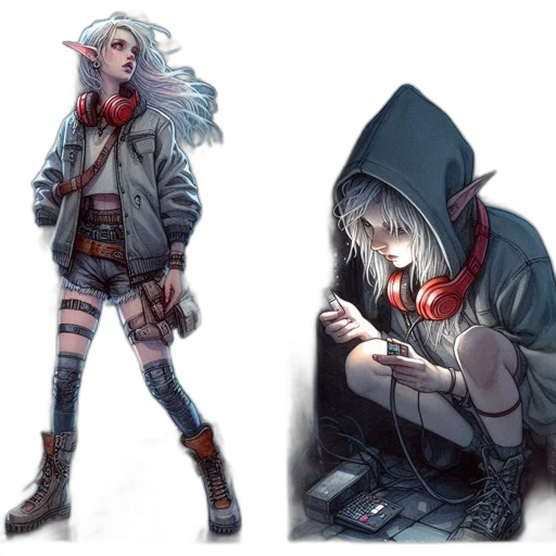jacket, concept art, cyberpunk, fantasy art transparent PNG cut-out