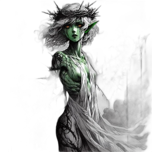 dress, creature, mask, fantasy art transparent PNG cut-out
