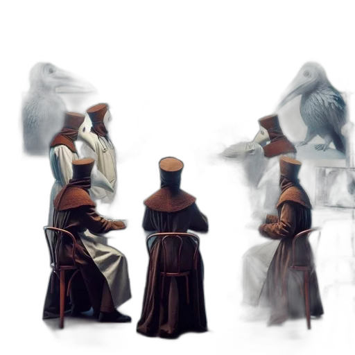 mask, jacket, staff, dress transparent PNG cut-out