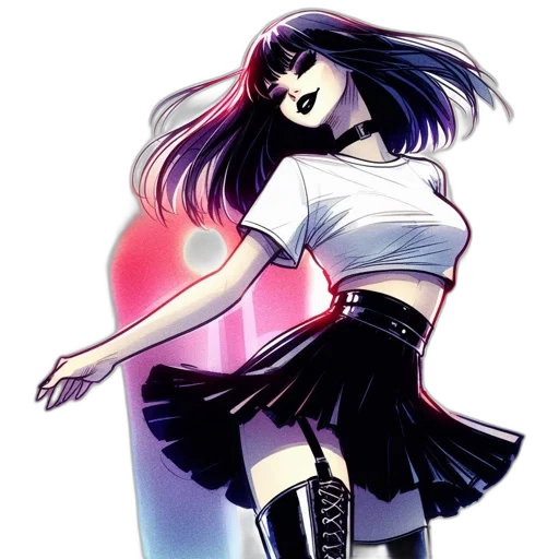 dress, concept art, comic book art, anime transparent PNG cut-out