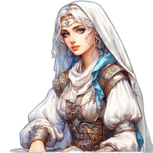 face, sword, dress, jewelry transparent PNG cut-out