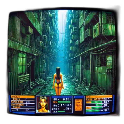 robot, dress, cyberpunk, vaporwave transparent PNG cut-out