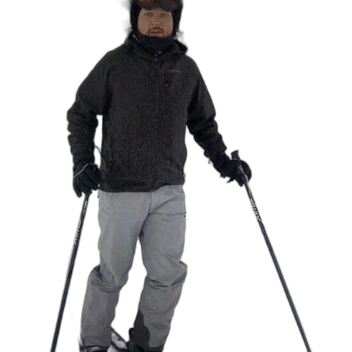 staff, skier, black, jacket transparent PNG cut-out