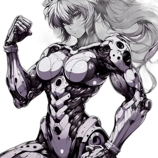robot, cyberpunk, comic book art, anime transparent PNG cut-out