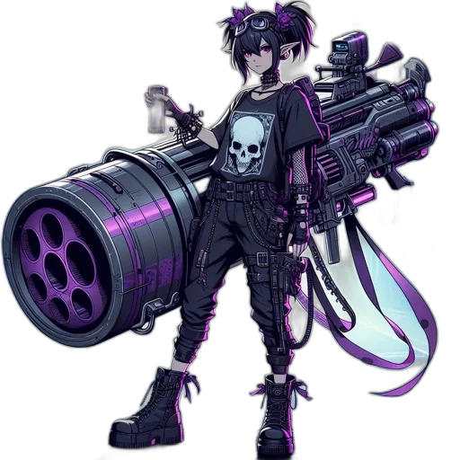 weapon, robot, staff, concept art transparent PNG cut-out