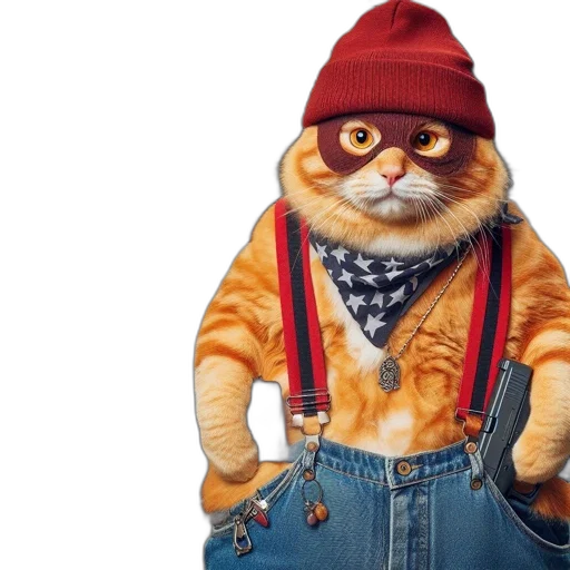 jacket, hat, animal, photorealistic transparent PNG cut-out