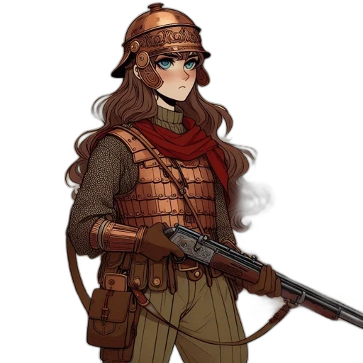 staff, weapon, jacket, hat transparent PNG cut-out