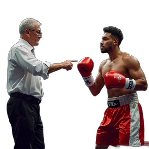 photorealistic, professional, boxer, ring transparent PNG cut-out