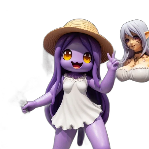 hat, creature, concept art, 3d render transparent PNG cut-out