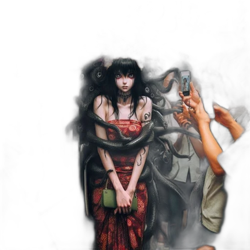 dress, face, mask, creature transparent PNG cut-out