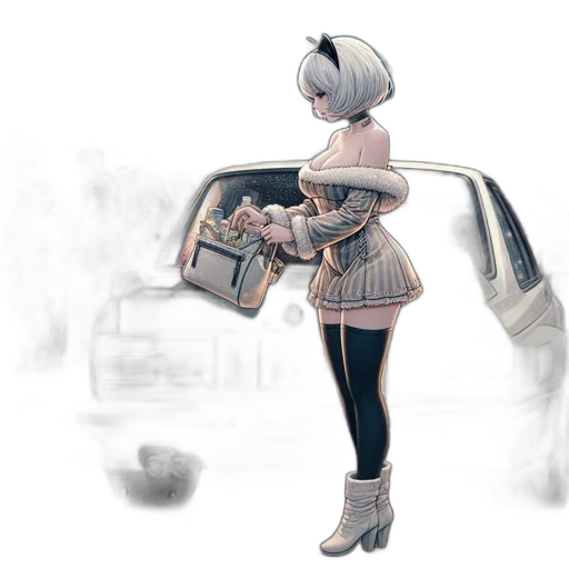 robot, car, weapon, jacket transparent PNG cut-out