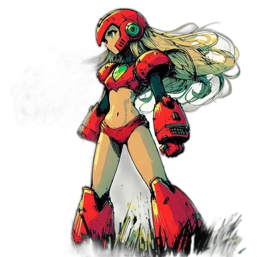 robot, comic book art, concept art, watercolor transparent PNG cut-out