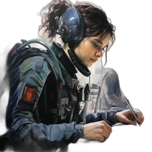 jacket, weapon, face, concept art transparent PNG cut-out