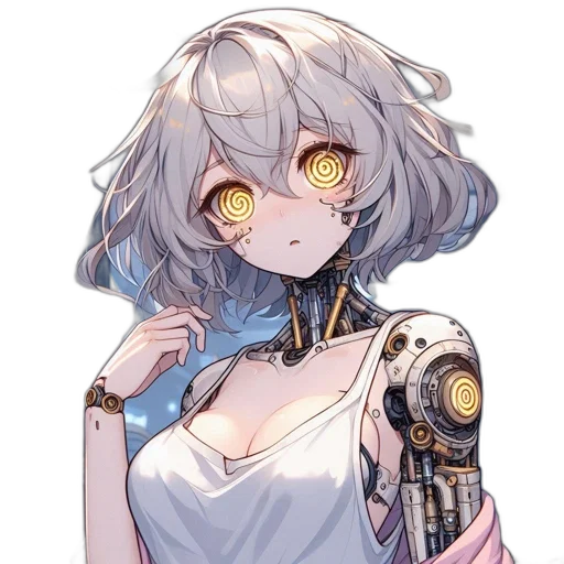 robot, dress, staff, face transparent PNG cut-out