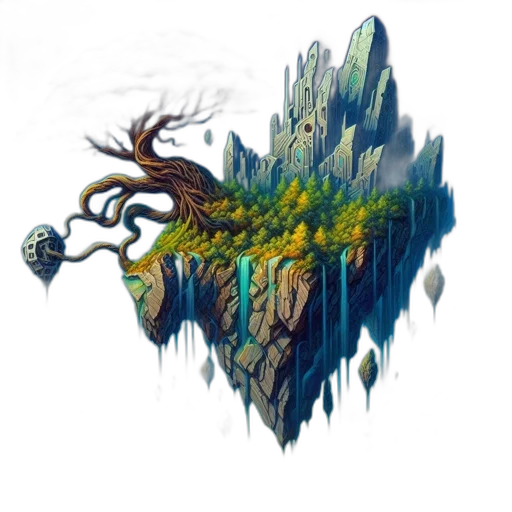 dragon, crown, staff, tree transparent PNG cut-out
