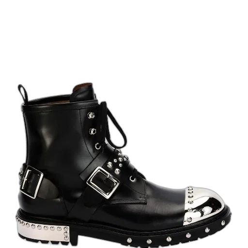 shoes, black, leather, boot transparent PNG cut-out