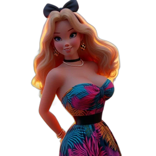 dress, cartoon, 3d render, concept art transparent PNG cut-out