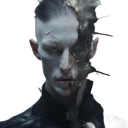 face, mask, creature, staff transparent PNG cut-out