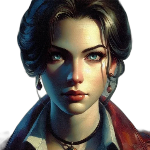 face, jacket, staff, jewelry transparent PNG cut-out