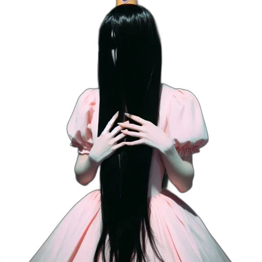 dress, hair, mask, creature transparent PNG cut-out