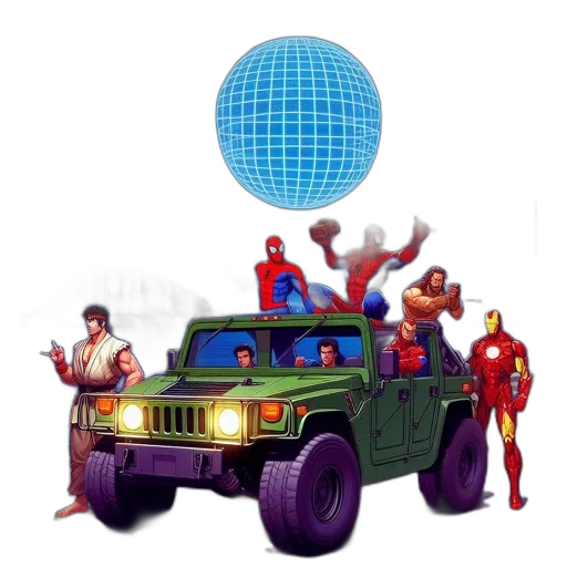 car, weapon, animal, comic book art transparent PNG cut-out