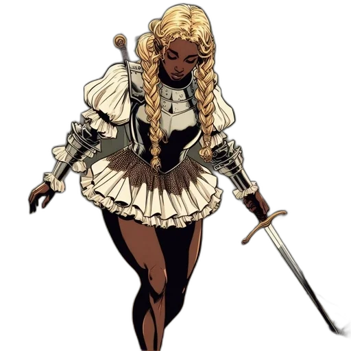 dress, staff, comic book art, concept art transparent PNG cut-out