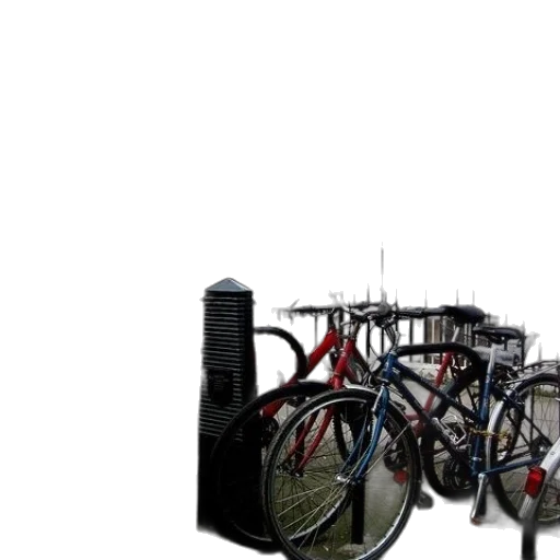 building, robot, 3d render, bicycles transparent PNG cut-out