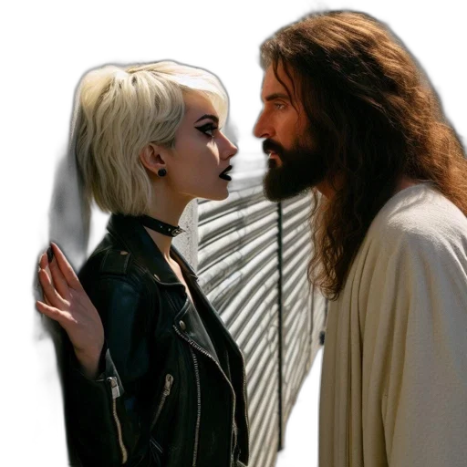 jacket, two, people, blonde transparent PNG cut-out