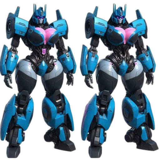 robot, concept art, 3d render, vaporwave transparent PNG cut-out