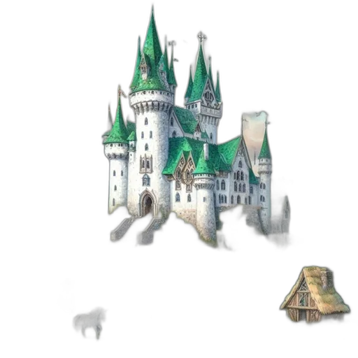 building, dragon, crown, concept art transparent PNG cut-out