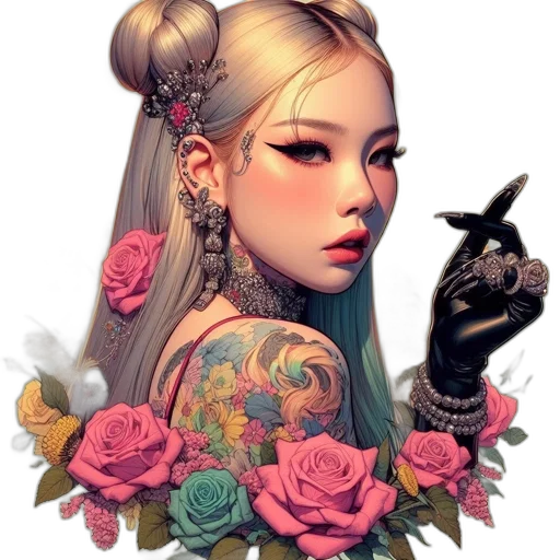 jewelry, flower, face, crown transparent PNG cut-out