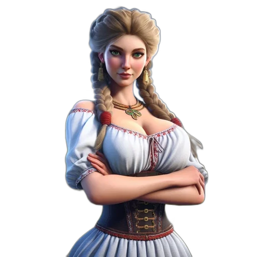 dress, staff, face, crown transparent PNG cut-out