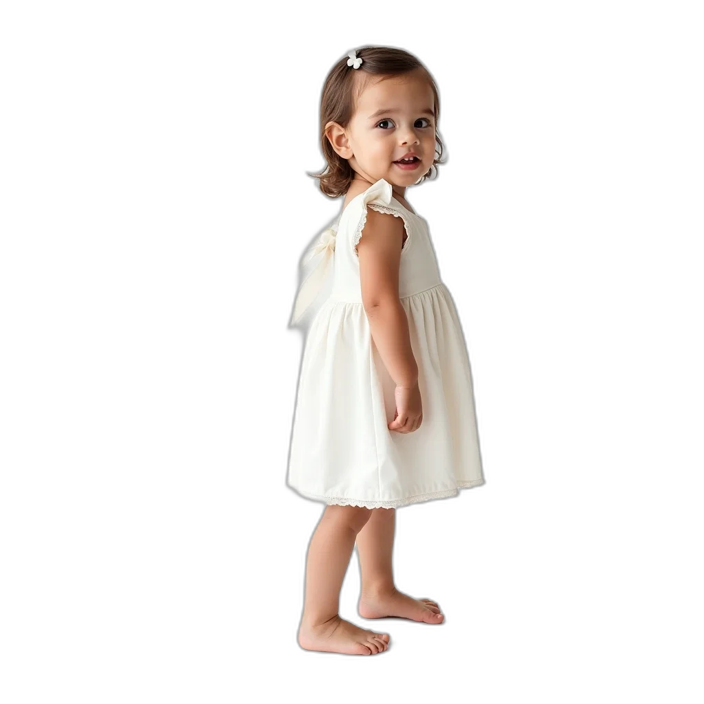 dress, photorealistic, toddler, white transparent PNG cut-out
