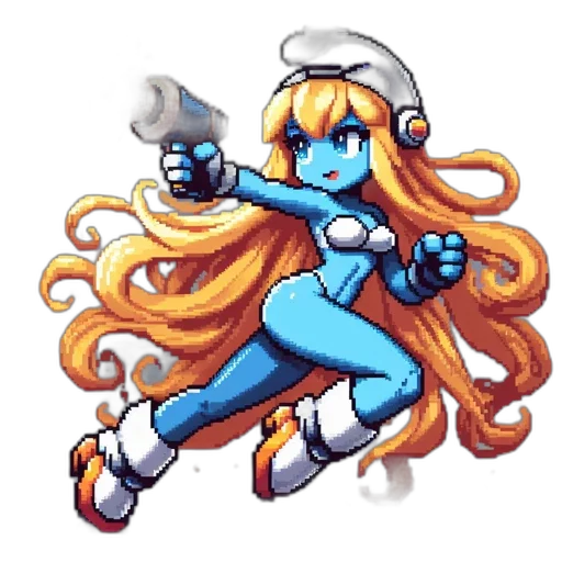 weapon, staff, robot, pixel art transparent PNG cut-out