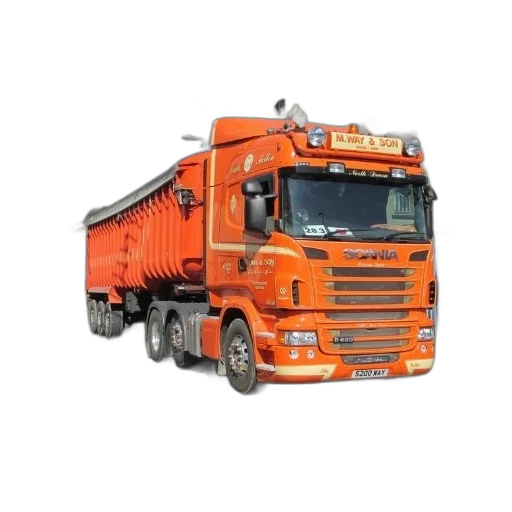 photorealistic, 3d render, orange, scania transparent PNG cut-out
