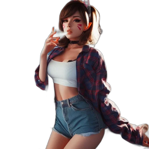 jacket, dress, face, concept art transparent PNG cut-out