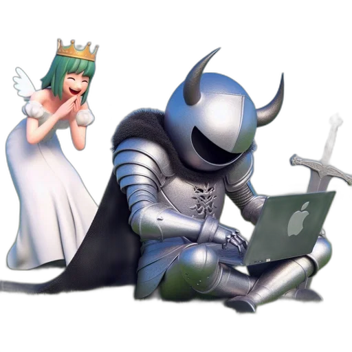 robot, crown, weapon, sword transparent PNG cut-out