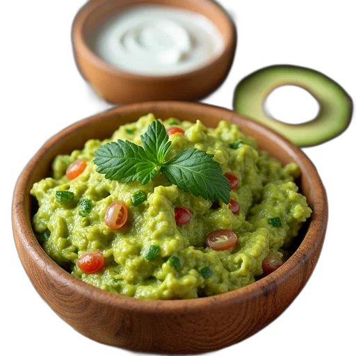 food, photorealistic, ingredients, guacamole transparent PNG cut-out