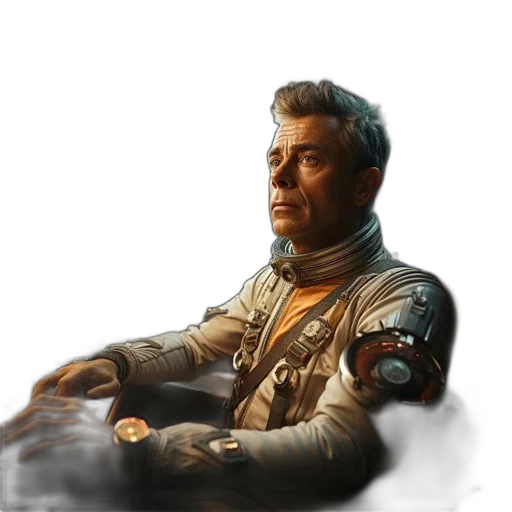staff, jacket, face, robot transparent PNG cut-out