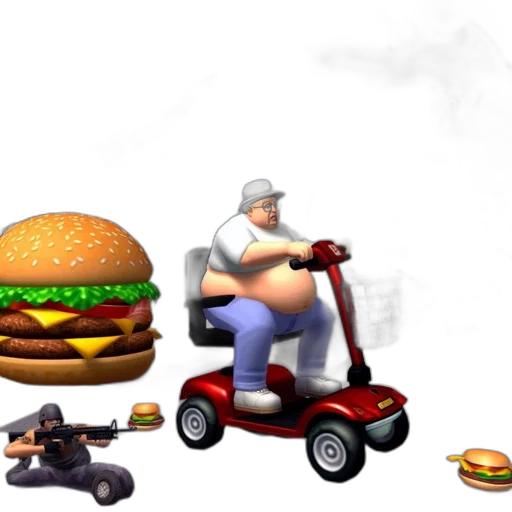food, car, weapon, 3d render transparent PNG cut-out